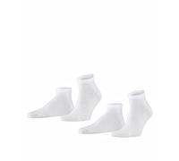 FALKE Happy Double Pack M Sn algodón lisos 2 pares, Calcetines cortos Hombre, Blanco White 2000, 47-50