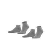 FALKE Happy Double Pack M Sn algodón lisos 2 pares, Calcetines cortos Hombre, Gris Light Grey Melange 3390, 43-46