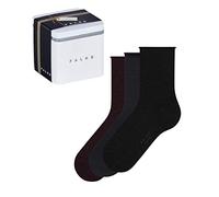 FALKE Happy Giftbox Uni Multipack W So algodón lisos 3 pares, Calcetines Mujer, Multicolor Black Navy Blue Dark Grey 0050, 35-38