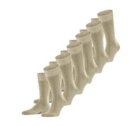 FALKE Happy Multipack M So algodón lisos 6 pares, Calcetines Hombre, Beis Sand Melange 4650, 39-42