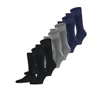 FALKE Happy Multipack M So algodón lisos 6 pares, Calcetines Hombre, Multicolor Black Grey Blue Mix 0020, 43-46