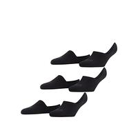 FALKE Invisible Step High Cut Multipack W In algodón invisibles lisos 3 pares, Calcetines pinkies Mujer, Negro Black 3000, 41-42