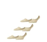 FALKE Invisible Step High Cut Multipack W In algodón invisibles lisos 3 pares, Calcetines pinkies Mujer, Beis Cream 4011, 37-38