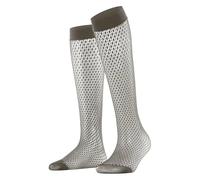 FALKE Kinga Mathe W Kh Transparente Estampados Calcetines hasta la Rodilla, Azul Linen 7166, 35-38 para Mujer