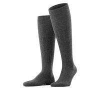FALKE Lhasa Rib M Kh lana cachemira lisos 1 par, Calcetines largos Hombre, Gris Anthracite Melange 3080, 39-42