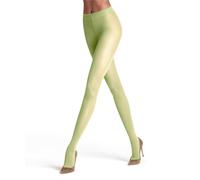 FALKE Matt Deluxe 30 DEN W Ti transparente lisas 1 pieza, Pantimedias Mujer, Verde Lemon 7498, S-M