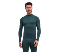FALKE Maximum Warm High Zip Neck M L/s SH Hilo Funcional Secado rápido 1 Pieza, Capa de Base Superior Hombre, Verde Holly 7385, M