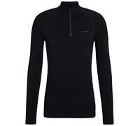 FALKE Maximum Warm High Zip Neck M L/s SH Hilo Funcional Secado rápido 1 Pieza, Capa de Base Superior Hombre, Negro Black 3000, S