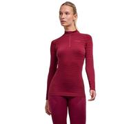 FALKE Maximum Warm High Zip Neck W L/s Sh hilo funcional secado rápido 1 pieza, Capa de base superior Mujer, Rojo Merlot 8117 Trend, XS