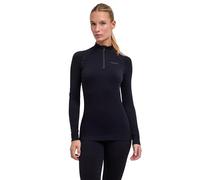 FALKE Maximum Warm High Zip Neck W L/s Sh hilo funcional secado rápido 1 pieza, Capa de base superior Mujer, Negro Black 3000 Trend, L