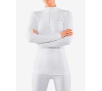 FALKE Maximum Warm High Zip Neck W L/s SH Hilo Funcional Secado rápido 1 Pieza, Capa de Base Superior Mujer, Blanco White 2860, M