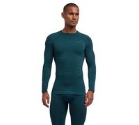 FALKE Maximum Warm Round Neck M L/s SH Hilo Funcional Secado rápido 1 Pieza, Capa de Base Superior Hombre, Verde Holly 7385, M