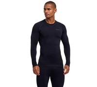 FALKE Maximum Warm Round Neck M L/s SH Hilo Funcional Secado rápido 1 Pieza, Capa de Base Superior Hombre, Negro Black 3000, XL