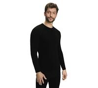 FALKE Maximum Warm Round Neck M L/s Sh hilo funcional secado rápido 1 pieza, Capa de base superior Hombre, Negro Black 3000, M