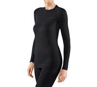 FALKE Maximum Warm Round Neck W L/s Sh hilo funcional secado rápido 1 pieza, Capa de base superior Mujer, Negro Black 3000, XL