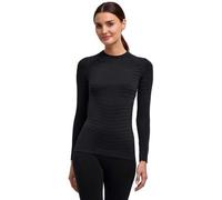 FALKE Maximum Warm Round Neck W L/s SH Hilo Funcional Secado rápido 1 Pieza, Capa de Base Superior Mujer, Negro Black 3000 Trend, M