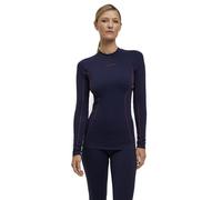 FALKE Maximum Warm Round Neck W L/s SH Hilo Funcional Secado rápido, Capa de Base Superior Mujer, Azul Space Blue 6116 Trend, L