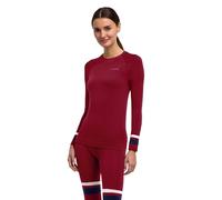 FALKE Maximum Warm Trend Round Neck W L/s Sh hilo funcional secado rápido 1 pieza, Capa de base superior Mujer, Rojo Merlot 8117, M