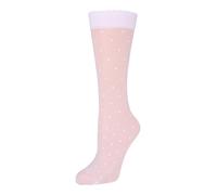 FALKE Dot 15 DEN W Kh transparente estampados 1 par, Calcetines largos Mujer, Blanco White 2209, 39-42