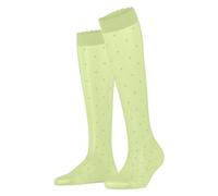 FALKE mujer Dot 15 DEN calcetines largos larga transparente confort volantes puño reforzado fina costura en puntera mate estampado fino y suave material 1 par