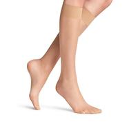 FALKE mujer Seidenglatt 15 DEN calcetines largos transparente liso brillante resistente confort tops anchos para un suave agarre en la pierna fino y suave material 1 par