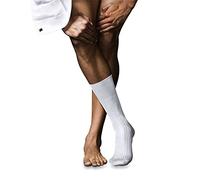 FALKE No. 10 M So algodón fil d'Écosse lisos 1 par, Calcetines Hombre, Blanco White 2000, 43-44