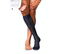 FALKE No. 10 M Kh algodón fil d'Écosse lisos 1 par, Calcetines largos Hombre, Azul Dark Navy 6370, 39-40