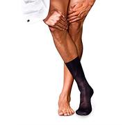 FALKE No. 4 M So seda lisos 1 par, Calcetines Hombre, Azul Dark Navy 6370, 41-42