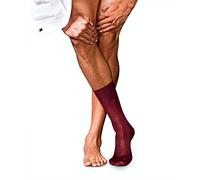 FALKE No. 4 M So seda lisos 1 par, Calcetines Hombre, Rojo Barolo 8596, 41-42
