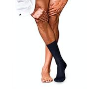 FALKE No. 7 M So lana lisos 1 par, Calcetines Hombre, Azul Dark Navy 6370, 43-44