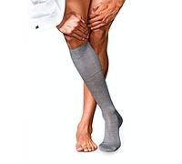 FALKE No. 9 M Kh algodón fil d'Écosse lisos 1 par, Calcetines largos Hombre, Gris Light Grey Melange 3390, 39-40