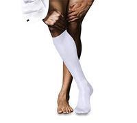 FALKE No. 9 M Kh algodón fil d'Écosse lisos 1 par, Calcetines largos Hombre, Blanco White 2000, 39-40