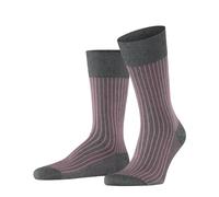 FALKE Oxford Stripe M So algodón estampados 1 par, Calcetines Hombre, Gris Steel Melange 3165, 41-42