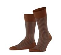 FALKE Oxford Stripe M So algodón estampados 1 par, Calcetines Hombre, Marrón Terracotta 5035, 41-42