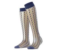 FALKE Paradise Net W Kh transparente estampados 1 par, Calcetines largos Mujer, Azul Smoky Blue 6483, 35-38