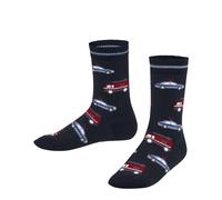 FALKE Police and Fire Cars K So algodón estampados 1 par, Calcetines Unisex niños, Azul Space Blue 6116, 27-30