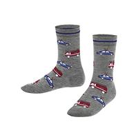 FALKE Police and Fire Cars K So algodón estampados 1 par, Calcetines Unisex niños, Gris Light Grey 3400, 31-34