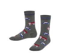 FALKE Police and Fire Cars K So algodón estampados 1 par, Calcetines Unisex niños, Gris Light Grey Melange 3390, 27-30