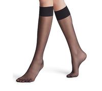 FALKE Pure Matt 20 DEN W Kh transparente lisos 1 par, Calcetines largos Mujer, Negro Black 3009, 39-42