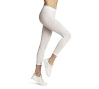 FALKE Pure Matt 50 DEN Capri W Le semiopaco lisos 1 pieza, Leggings Mujer, Blanco White 2209, M-L