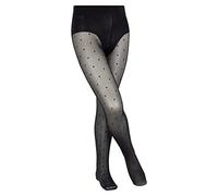 FALKE Romantic Dot K Ti transparente gruesas estampadas 1 pieza, Pantimedias Unisex niños, Negro Black 3009, 122-128