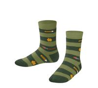 FALKE School Supplies K So algodón estampados 1 par, Calcetines Unisex niños, Verde Ferngreen 7084, 19-22