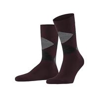 FALKE Sensitive Argyle M So algodón puños sin presión 1 par, Calcetines Hombre, Rojo Bordeaux 8100, 43-46