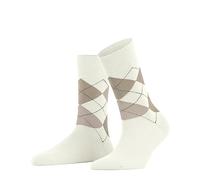 FALKE Sensitive Argyle W So algodón puños sin presión 1 par, Calcetines Mujer, Blanco Off-White 2040, 39-42