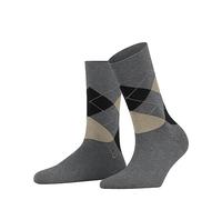 FALKE Sensitive Argyle W So algodón puños sin presión 1 par, Calcetines Mujer, Gris Light Grey Melange 3390, 39-42
