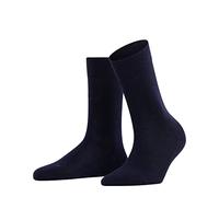 FALKE Sensitive London W SO algodón con cinturilla de confort 1 par, Calcetines Mujer, Azul (Dark Navy 63700), 35-38