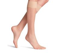 FALKE Shelina 12 DEN W Kh ultra-transparente lisos 1 par, Calcetines largos Mujer, Color piel Powder 4169, 35-38