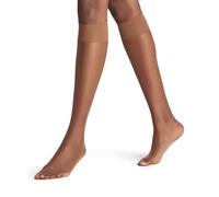FALKE Shelina 12 DEN W Kh Ultra-Transparente Lisos Calcetines Largos, Ultratransparentes, Marrón Hazel 5187, 35-38 para Mujer