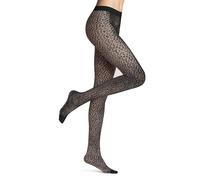 FALKE Shell Fragments 20 DEN W Ti material suave estampadas 1 pieza, Pantimedias Mujer, Negro Black 3009, S-M