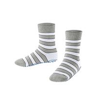 FALKE Simple Stripes K Hp algodón puños en la suela 1 par, Calcetines para casa Unisex niños, Gris Storm Grey 3820, 27/30 EU